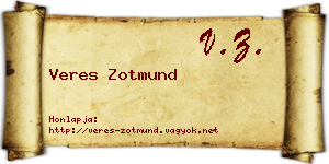 Veres Zotmund névjegykártya